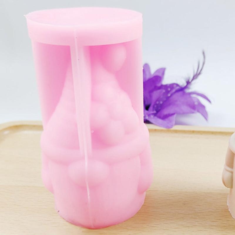 Christmas Candle Mold Flower Santa Claus Silicone Mold Gnome Epoxy Resin Mold 3D Casting Mold for DIY Aromatherapy Craft