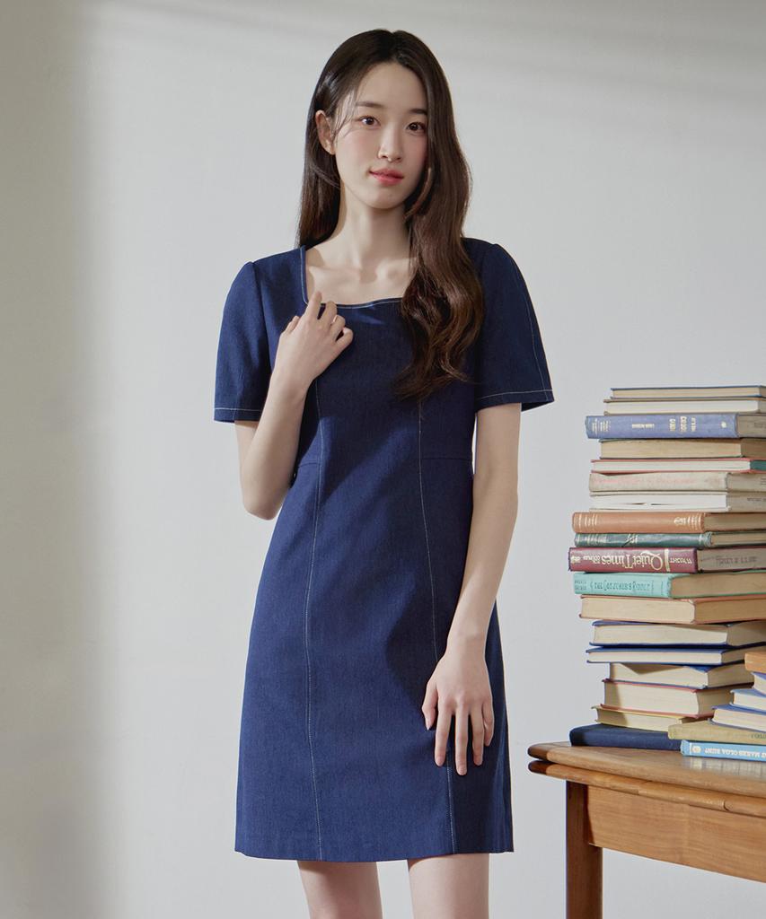 MIND BRIDGE WOMEN [W] Square Neck Mini Dress