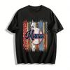 American Baseball Themed Mama Print Casual Tee Pure Cotton T-shirt