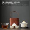 Ceramic travel tea set, one pot, three cups of Kuaike cup, outdoor round road car portable camping Kung Fu tea set