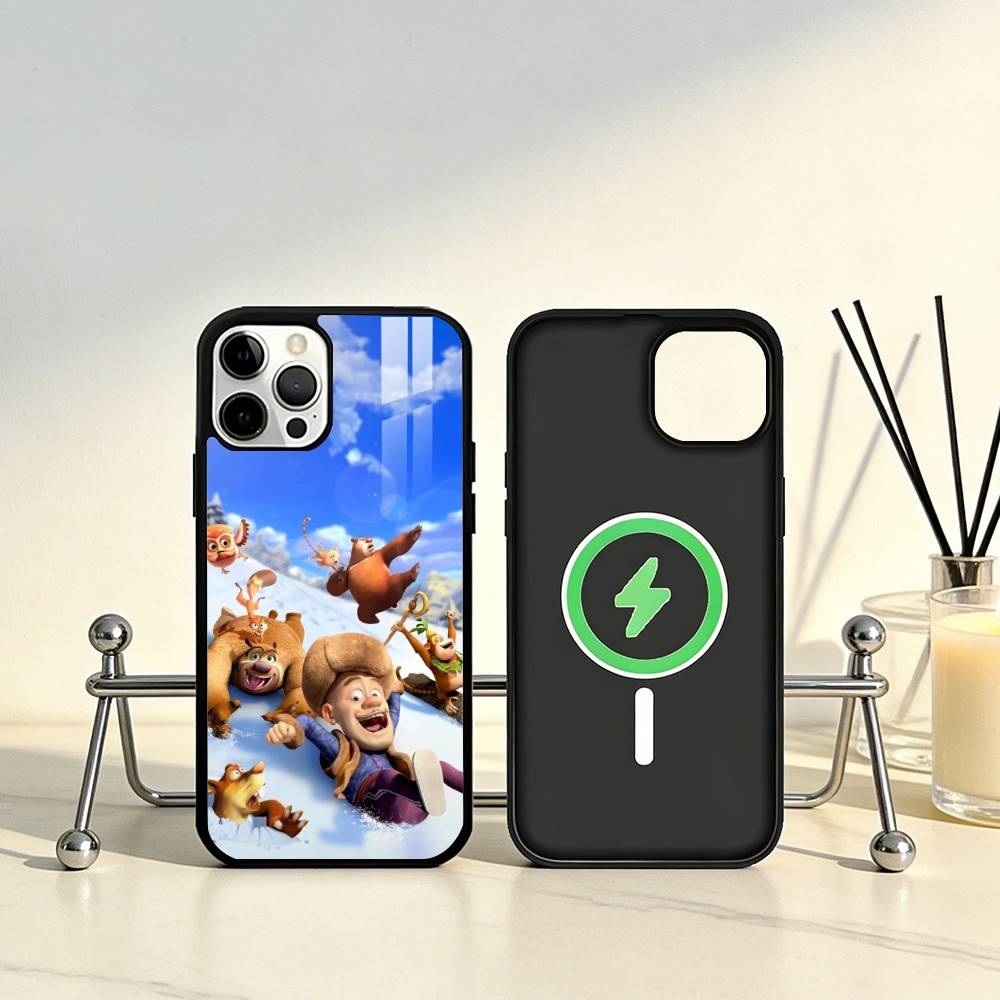 

Cartoon Boonie Bears Phone Case For iPhone17,16,15,14,13,12,11 Plus,Pro Max Magnetic For Magsafe Wireless Charging iPhone13