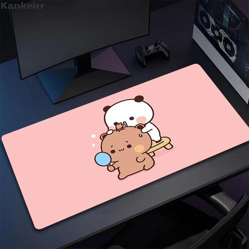 Super Cute Bear Cartoon Deskpad Office Computer Desk Mat Keyboard Big Mouse Pad Laptop Cushion Nonslip for PC Kawaii Desk Pad