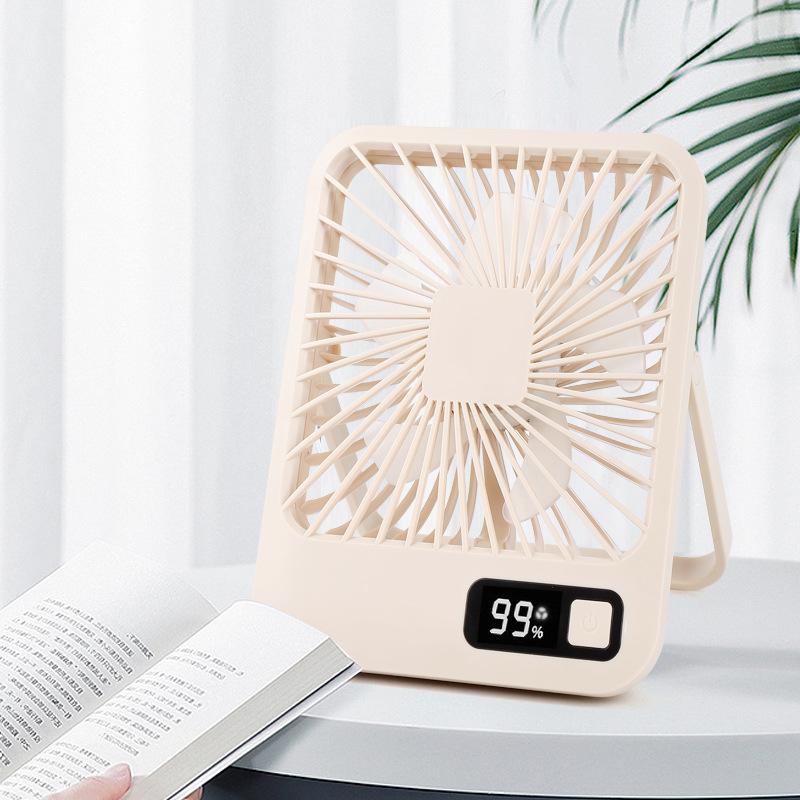 Portable Desk Fan Rechargeable 1200mAh Battery Operated Standing Fan with Digital Display Ultra-Quiet Foldable Desktop Fan