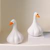 Cute Garlic Duck Figurine White Small Duck Ornament for Indoor Home Office Desk Decoration Novelty Gift for Stress Relief