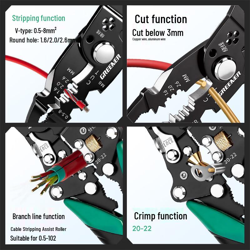 Greener 12-in-1 Foldable Multifunctional Wire Stripper