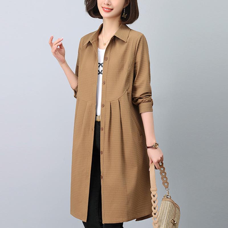 

Женский тренч средней длины 2024: Шикарная весенне-осенняя мода для зрелых женщин M for up to 105 jin хаки