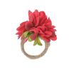 Artificial Flower Napkin Ring Farmhouse Rustic Jute Rope Dinner Napkin Holder Buckle Birthday Wedding Party Hotel Restaurant Table Decoration