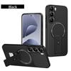 Carbon Fiber Invisible Stand Holder Built-in Magnetic Ring Case for Infinix Hot60 Pro + Hot 60 60i 40i 40 Pro Protection Cover