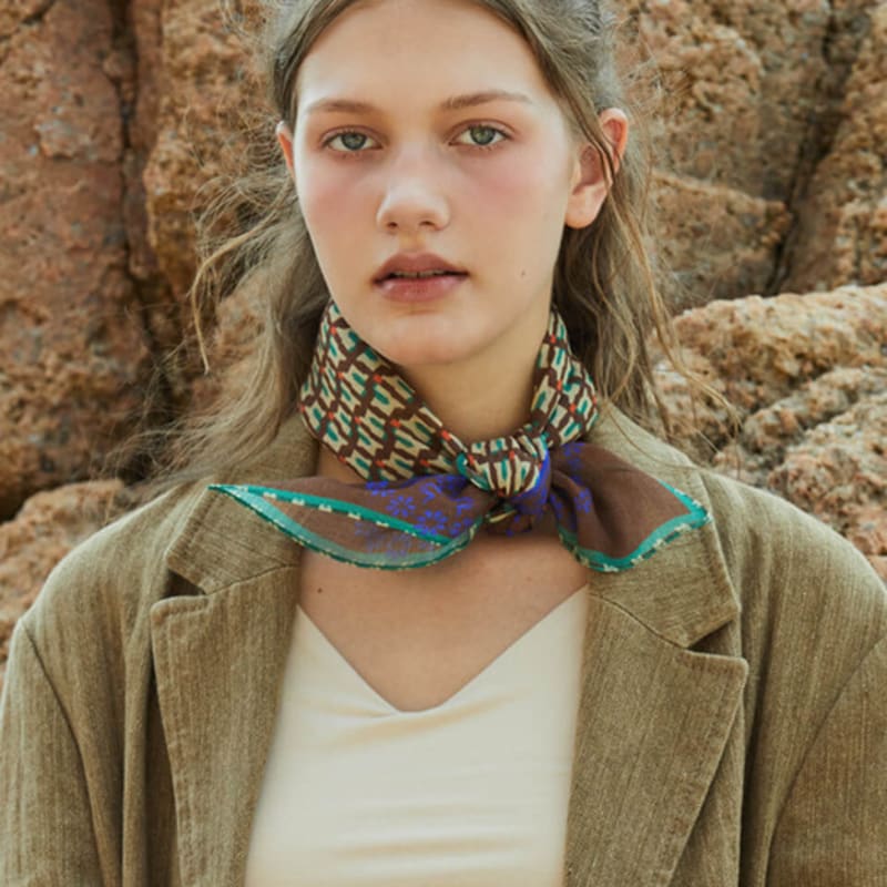 

ANA MAISON Pleasant Retro Silk Wool Petit Scarf [PMPsw-1429] Pleasant Retro