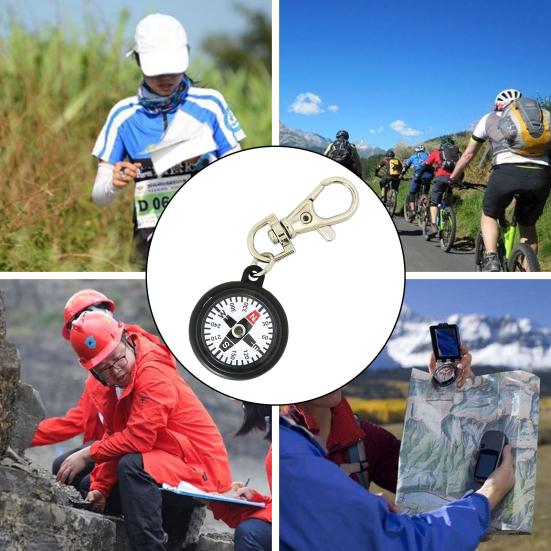 Portable Keychain Compass Outdoor Hiking Survival Compass Compact Handheld Compass with Keyring Camping Tool