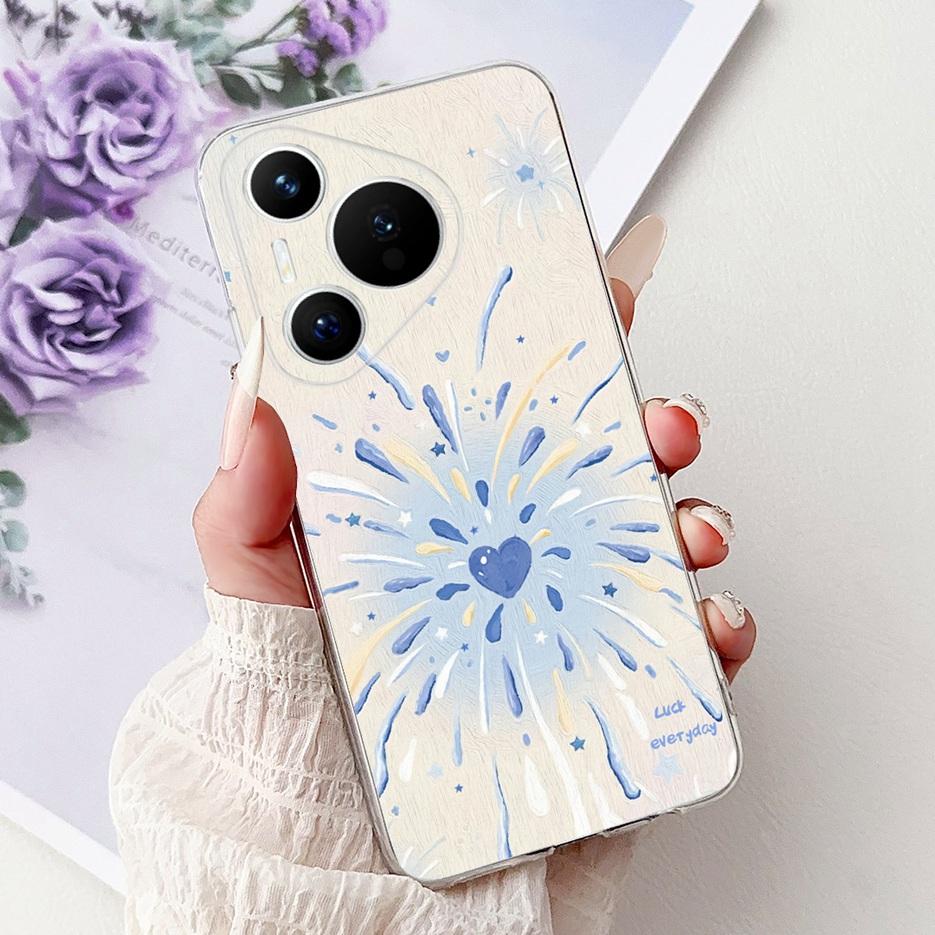 For Huawei Pura 70 Pro Plus Case Colorful Flower Painted Cover Soft Slim Phone Case For Huawei Pura 70 Ultra Pura70 Pro 5G Shell