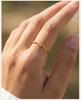 Stackable Wave Ring Thin Band, Golden Color Stainless Steel Waterproof Daily Wear Anti Tarnish Party Jewelry for Women