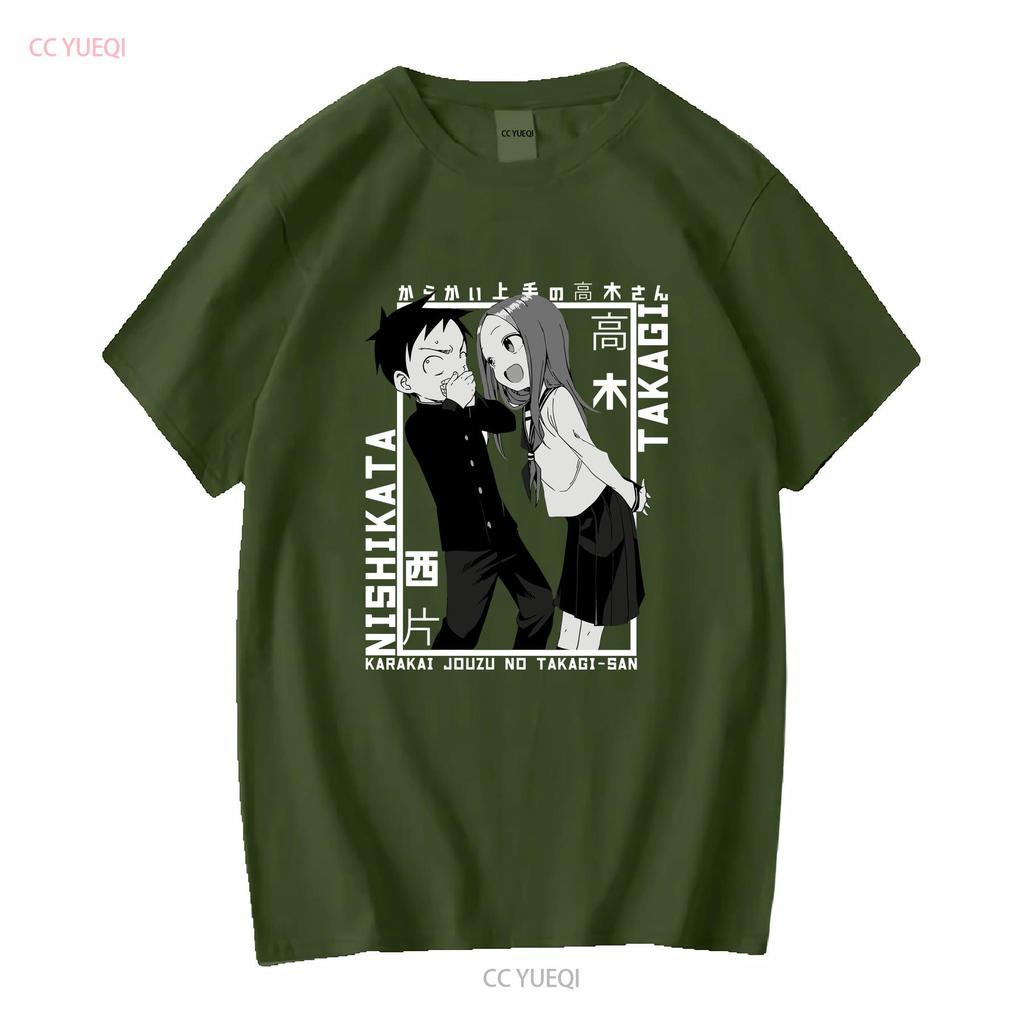 Takagi And Nishikata Karakai Jouzu No San T Shirt Anime Japanese Vintage Washed Stylish Soft Homme Stretched Breathable