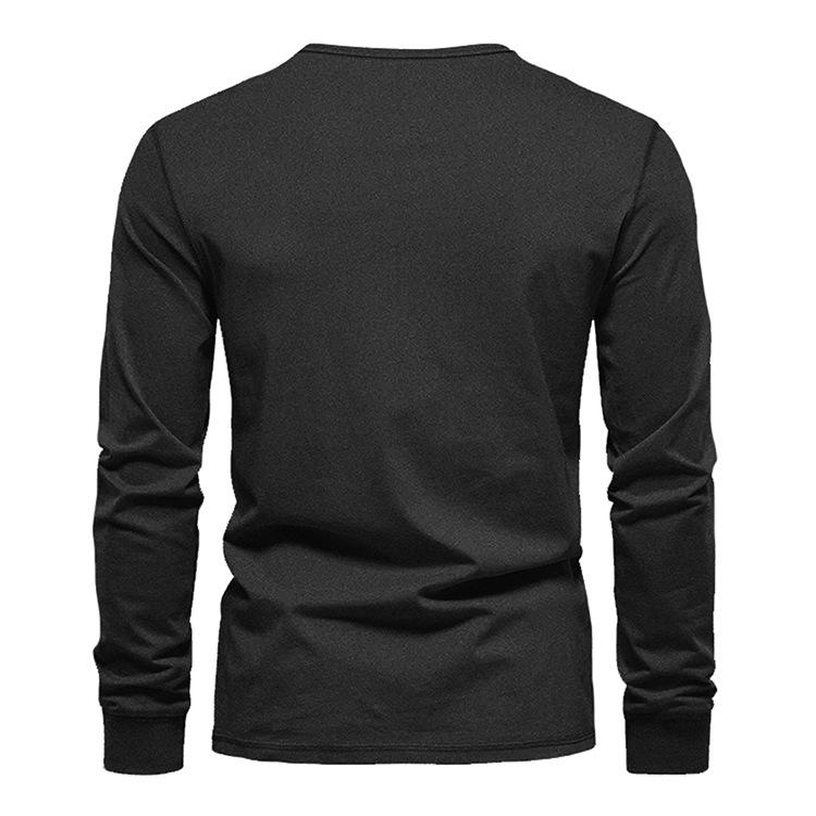 Pánské velké rychleschnoucí henley: Jarní/Podzimní tričko s dlouhým rukávem s ptačím okem, trendy a všestranné.