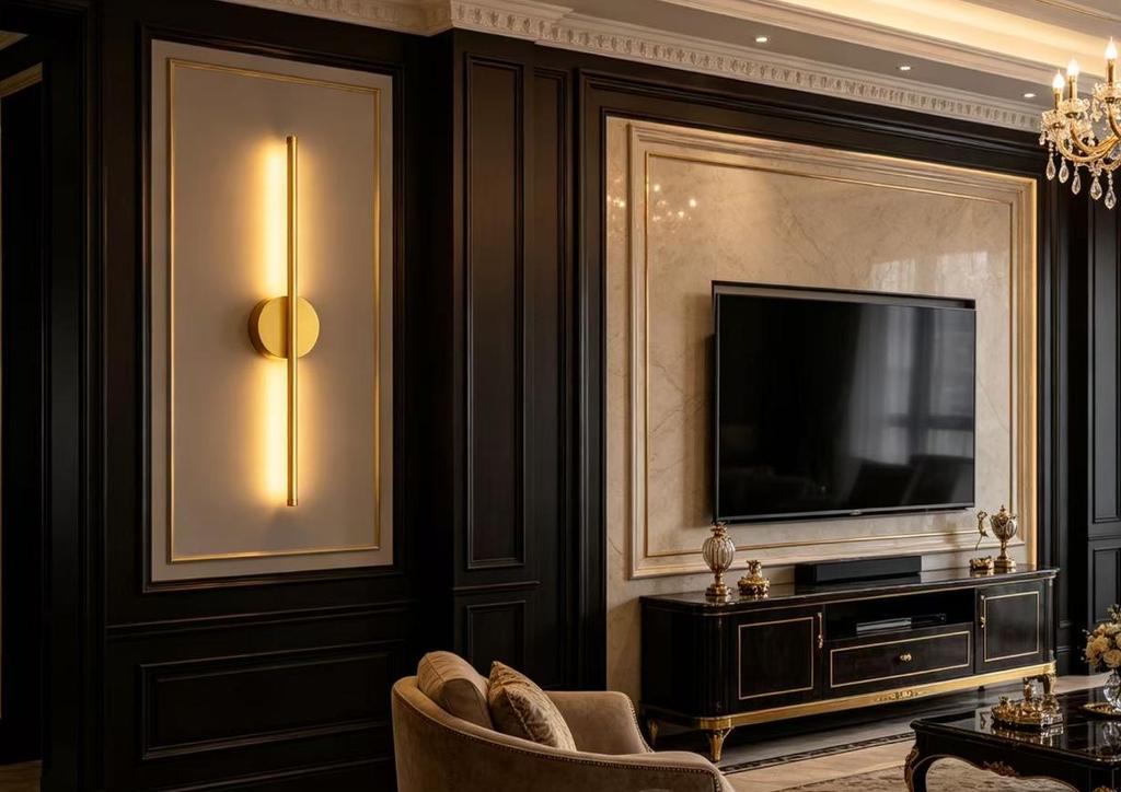 Luxury LED Wall Lamp - Modern Minimalist Design for Living Room, TV Background, Bedroom, or Bedside Decor.