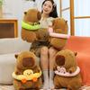 Summer swimming ring capybara doll frog chick pink rabbit kapibara plush toy throw pillow