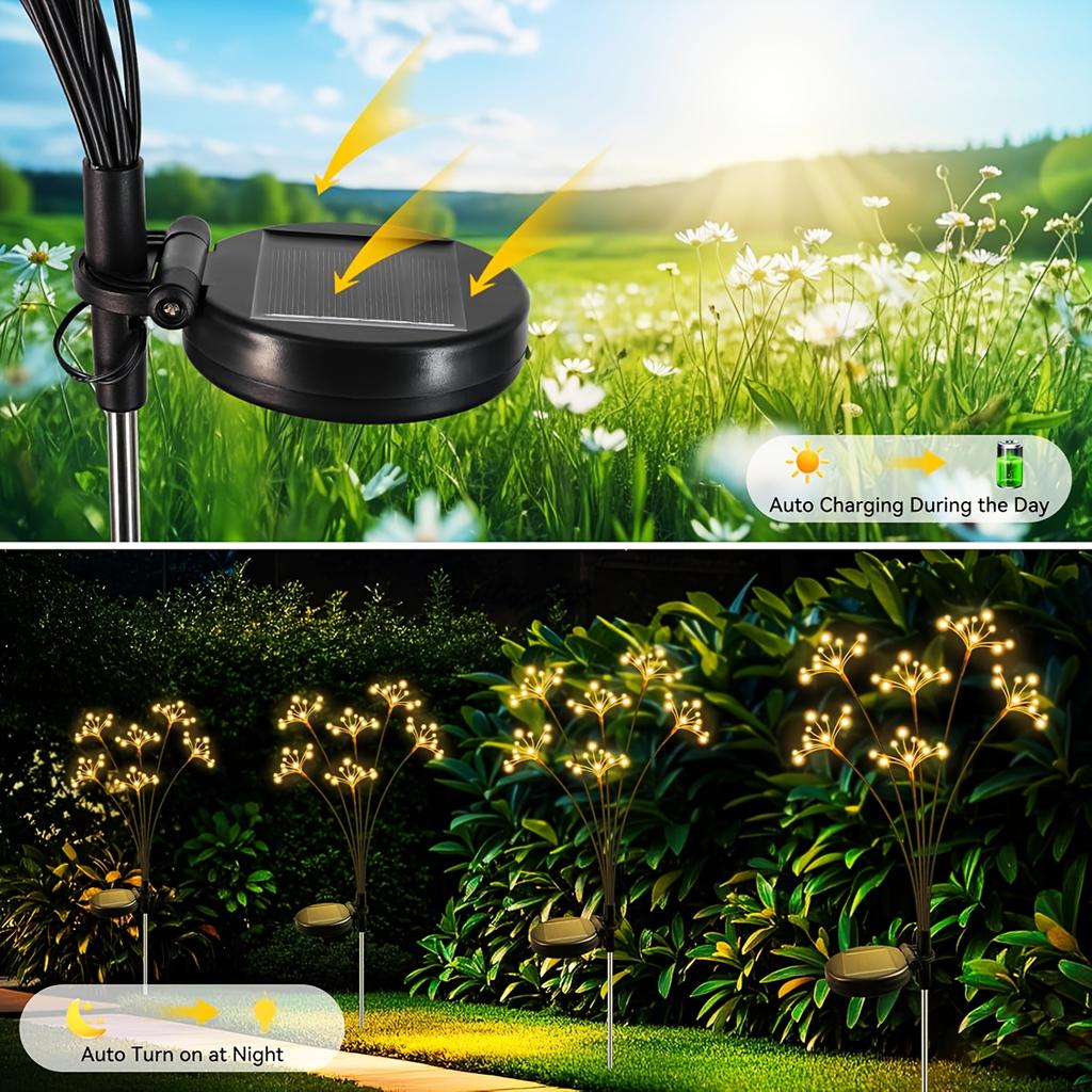 Solar powered fireworks light 60/80/100LED fairy light suitable for Christmas, New Year, winter festivals, camping, garden, wedding, party
