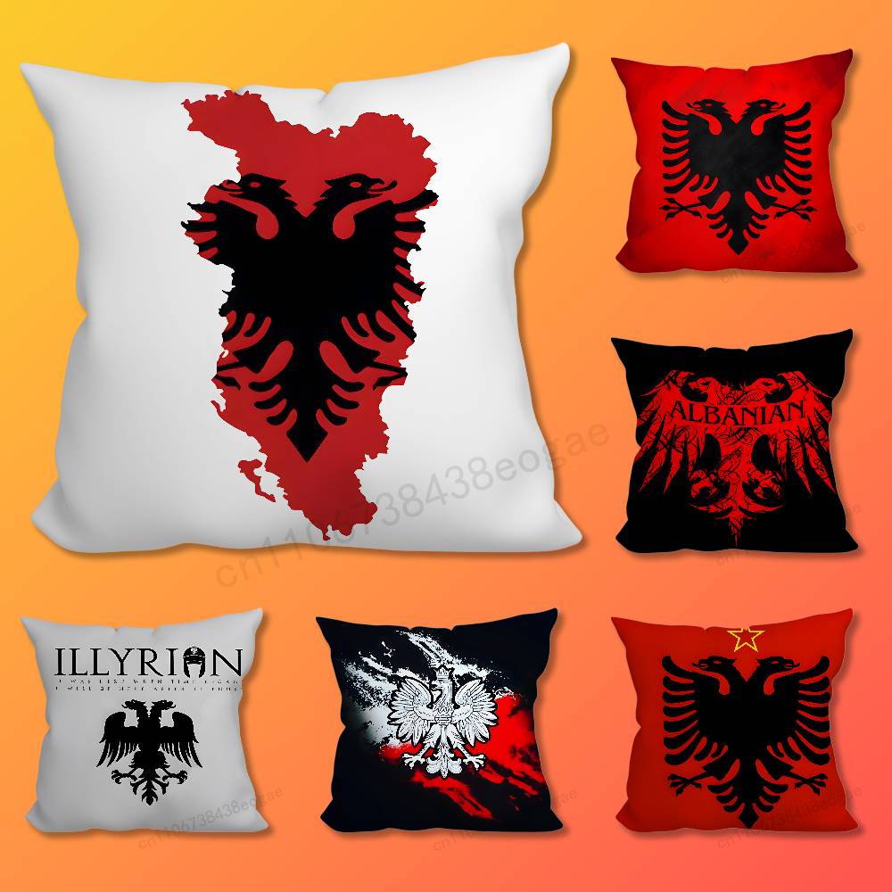 Cool A-Albania Flag  Throw Pillow Case For 45*45cm,55*55cm,30*30cm For Home Bedroom Decoration And Protector