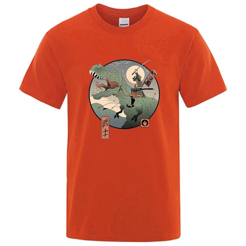 Summer Mens Tshirt High Quality 100 Cotton Anime Dinosaur Printing Casual Cool Loose Oneck Men Tshirt Male Tops for Men