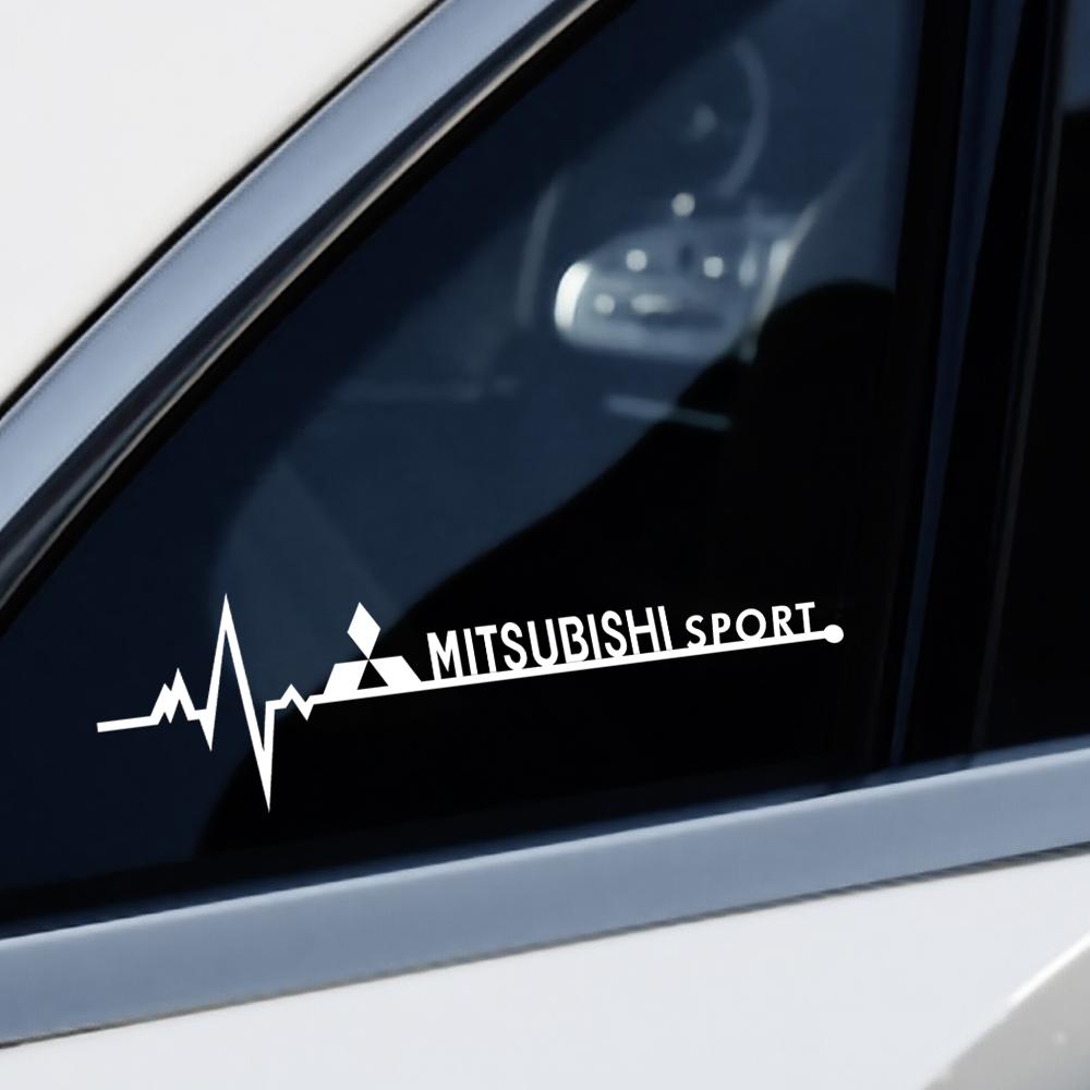 2 pièces Autocollants Fenêtre Latérale Voiture Style Sportif Course Accessoires Extérieurs Film Vinyle Décalcomanies Pour Mitsubishi ASX Lancer Pajero