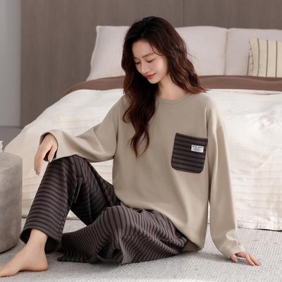 German Velvet Pajamas Women'S Autumn And Winter Thickened Warm Long-Sleeved Winter Thin Velvet High-End Loungewear Set