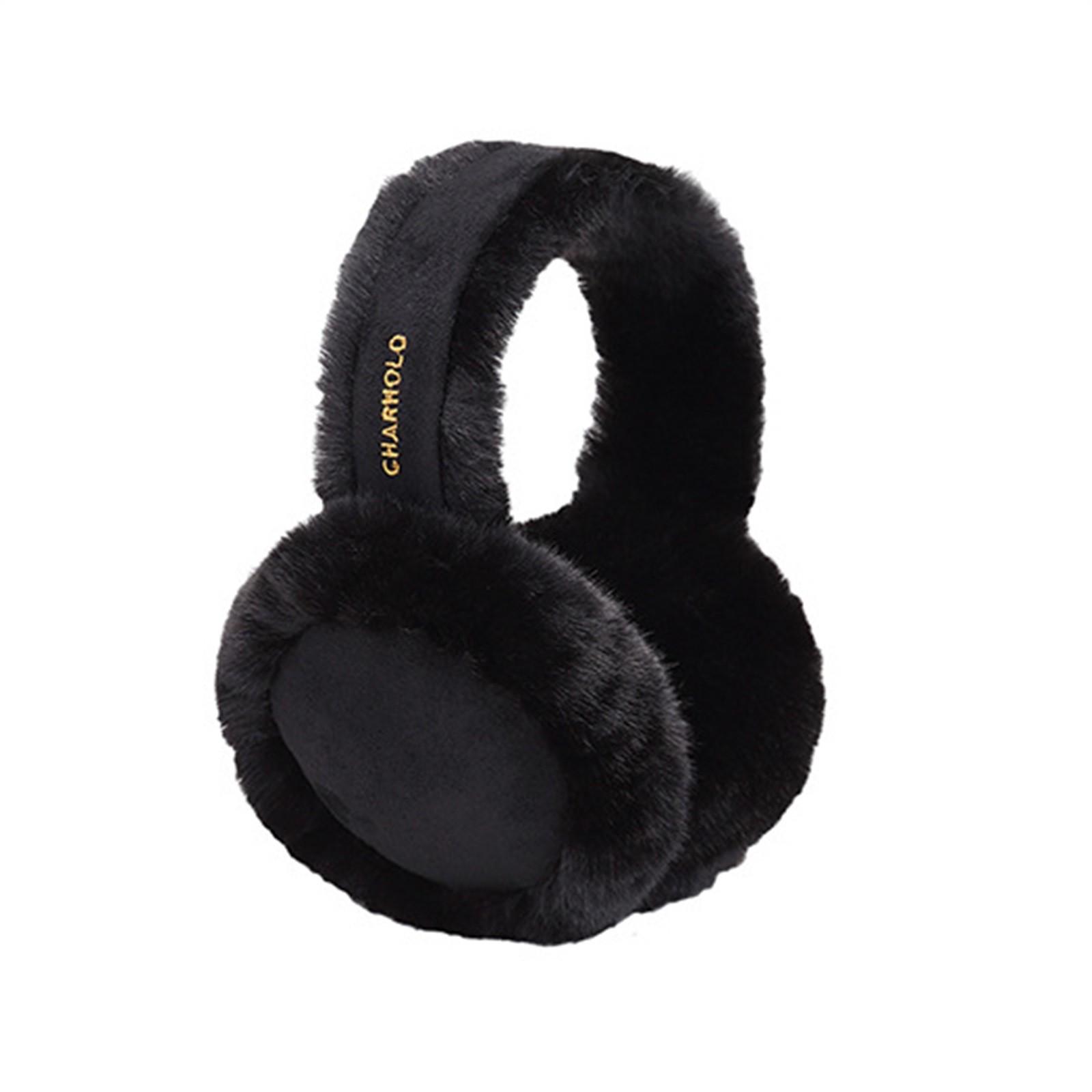 

Женские зимние наушники, регулируемые складные наушники, теплые наушники для девочек, зимние мягкие и теплые наушники One Size чёрный
