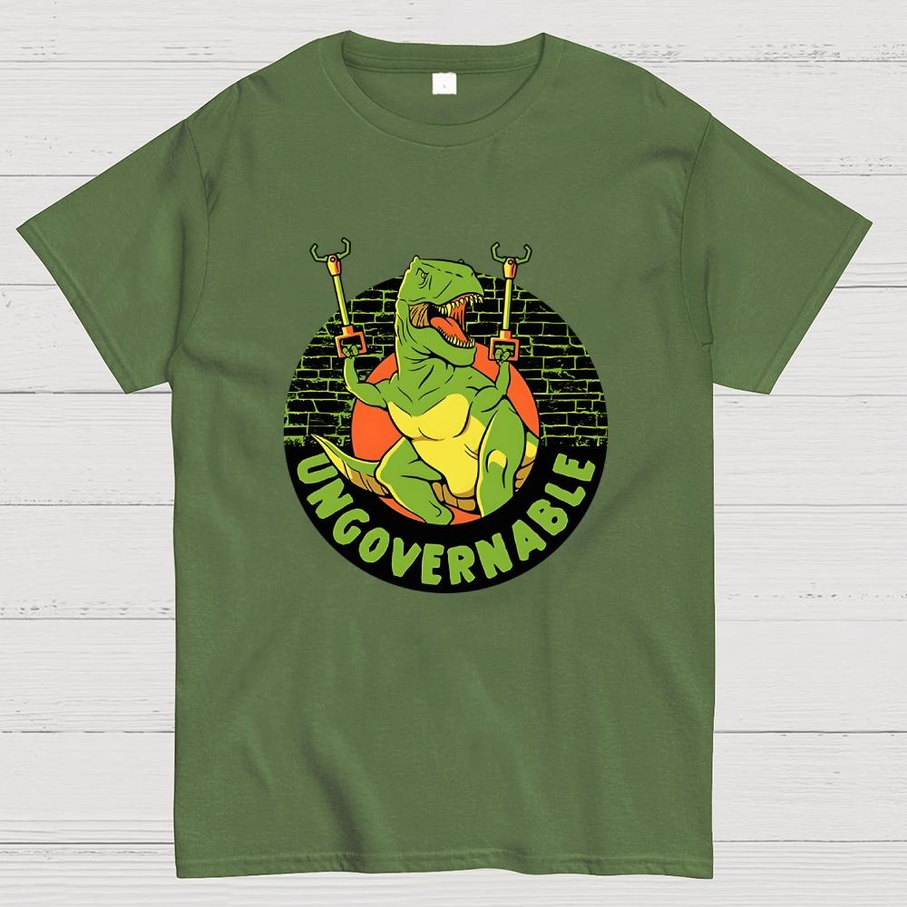 Become Ungovernable Funny Dinosaur Cotton Casual Cool Loose T-Shirt