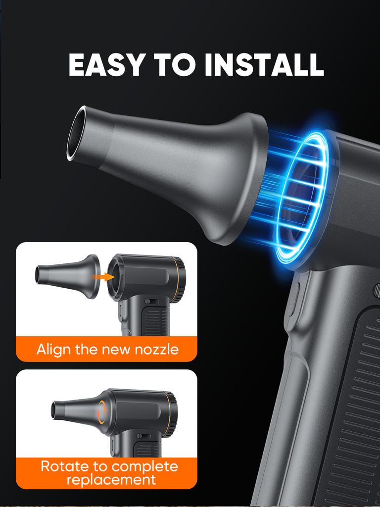 F11 Turbo Jet Blower Powerful Air Blower With 3 Nozzles Portable Electric Air Duster Brushless Turbo Jet Fan 65m/s Wind Speed