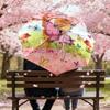 1pc fairy butterflies Automatic Folding Umbrella, Heavy Duty 8 Rib Iron Frame,  Suitable for Travel, Daily Use, Birthday, Decor Gift m0104042