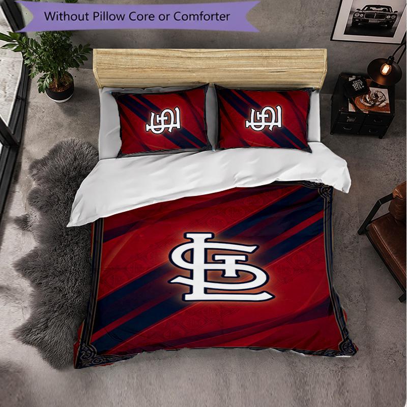 St. Louis Cardinals Pattern Microfiber 3Pcs Bedding Set Decor Duvet Cover Set For Bedroom Home Use