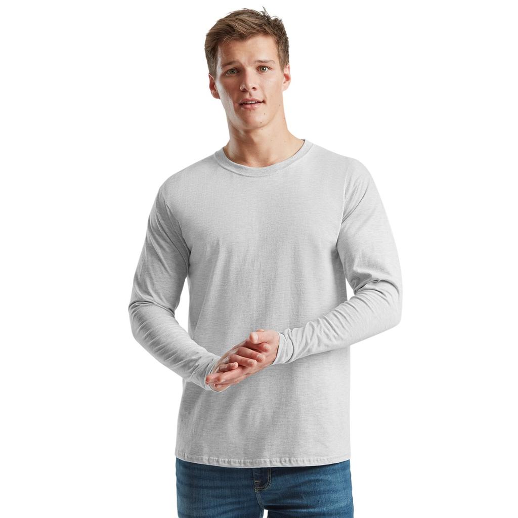 FRUIT OF THE LOOM Mens Iconic 195 Premium Long-Sleeved T-Shirt