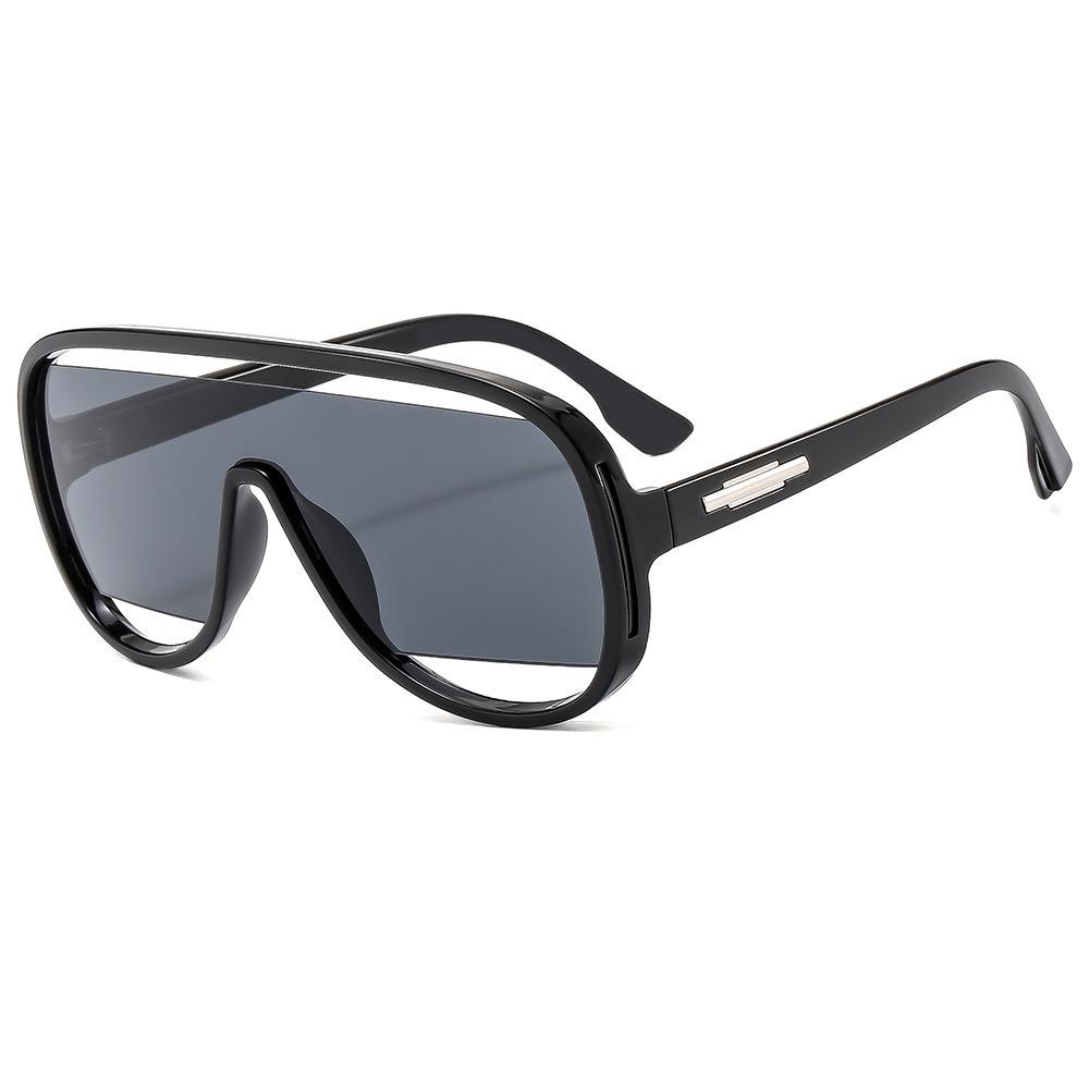 Trendy Oversized Pilot Men Unique Hollow Sun Glasses Glasses Ladies Vintage One Piece Gradient Mirror Shades UV400 Rimless Sun Eyeglasses