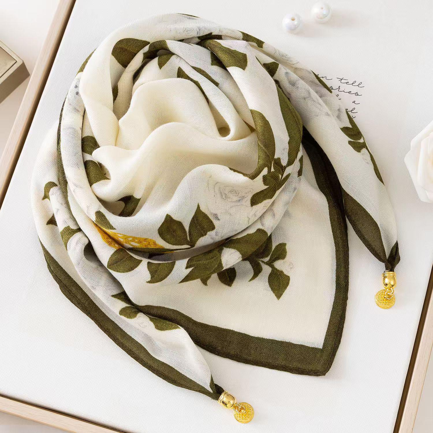 

Шелковый шарф с магнитной застежкой - Квадратный, Модный зимний аксессуар для женщин