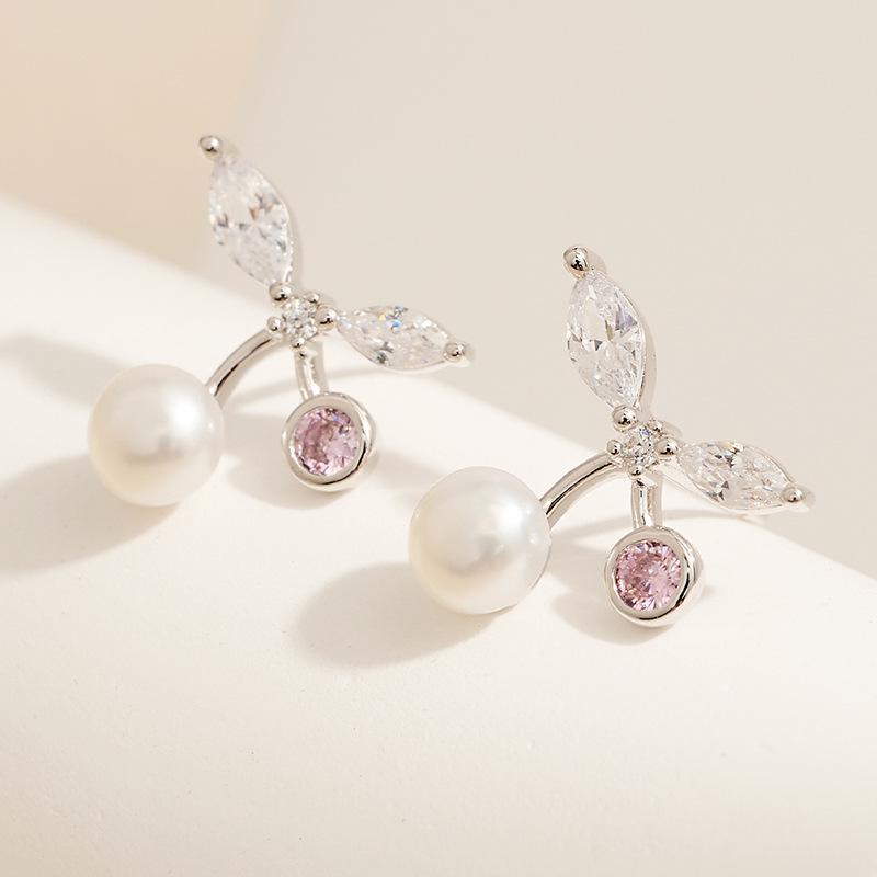 S925 Silver Pearl & Zirconia Tassel Stud Earrings - Elegant, Versatile, High-End Accessories