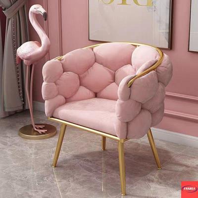 Nordic Princess Makeup Chair: Luxurious Backrest Stool for Bedroom, Dining, and Nail Art.