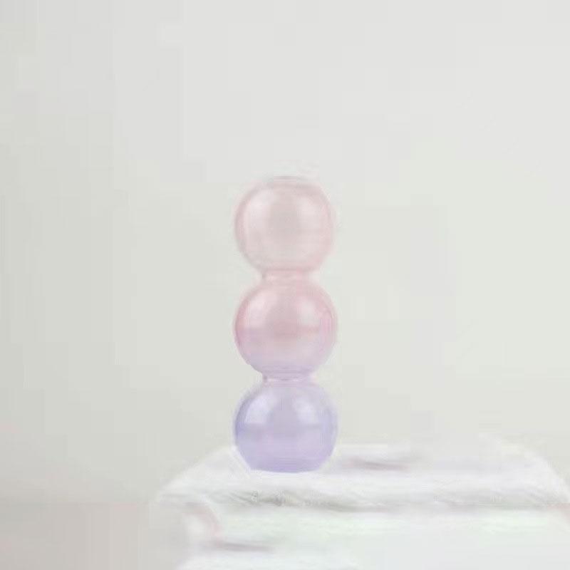 1Pc Glass Vase Hydroponics Desktop Ornaments Crystal Ball Bottle Creative Art Flower Ware Home Decor Colorful Ins