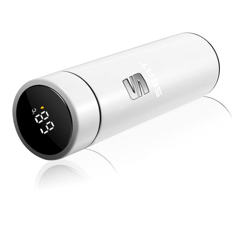 Car Smart Thermos Bottle With Temperature Display Coffee Cup For SEAT Leon cupra MK1 MK2 MK3 Ibiza 6L 6J 6P 6F 1P 5F