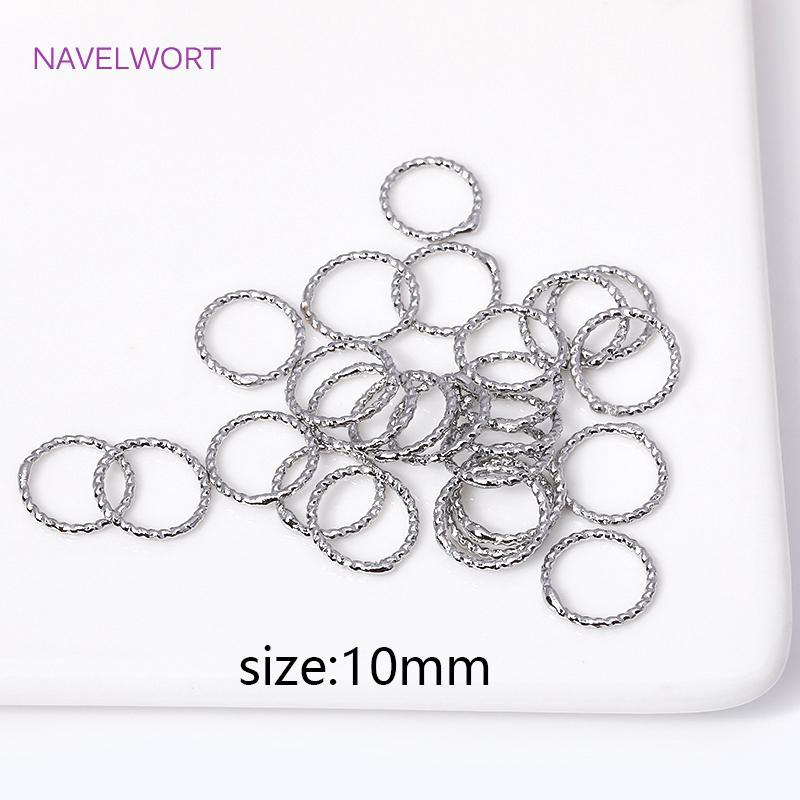 6/8/10/12MM 18K Gold Plated Brass Round Twist Closed Ring Connectors Accessories For DIY Jewelry Making Supplies Wholesale
