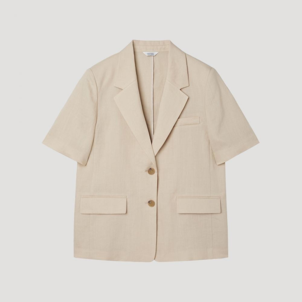 

[ShS S miSS] Льняной пиджак с двумя пуговицами и коротким рукавом Swwjkp22050 Be beige/55