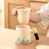 Ceramic Office Cup Water Cup Wanli Jiangshan Hand-painted Tea Cup Tea Separation Filter Tea Cup Business Gift