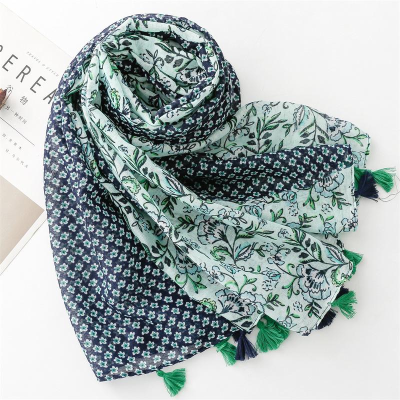 Тонкий Модный Ацтекский Пейсли Цветочный Бахрома Вискозный Шарф Платок Высокое Качество Накидка Пашмина Шаль Хиджаб