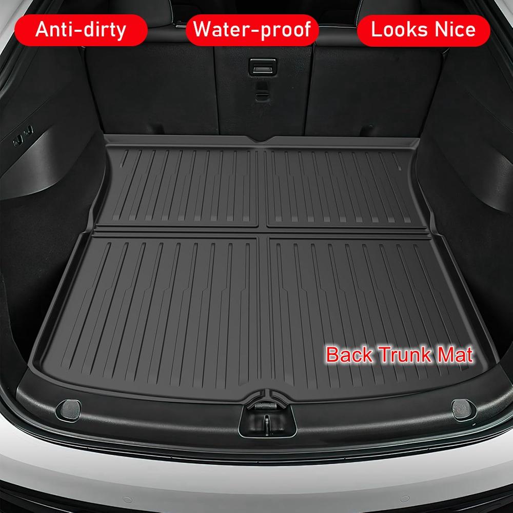 USVOTOV Trunk Mats For Tesla New Model Y Launch 2021-2025 Model 3 Highland Cargo Liner Front Back Sill Guard Anti-Kick Accessory