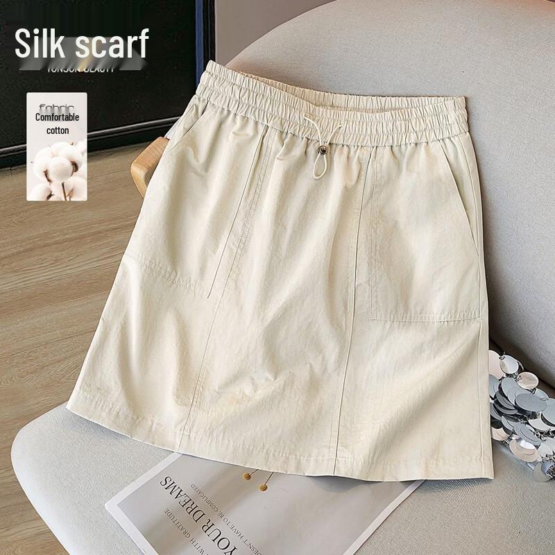 Sibaishe Petite Drawstring High-Waist A-Line Mini Skirt M