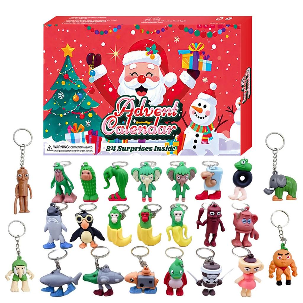 2025 Weihnachts-Countdown-Kalender 24 Stück Sammel-Weihnachts-Adventskalender Strumpffüller Weihnachts-Geschenkbox für Jungen Mädchen