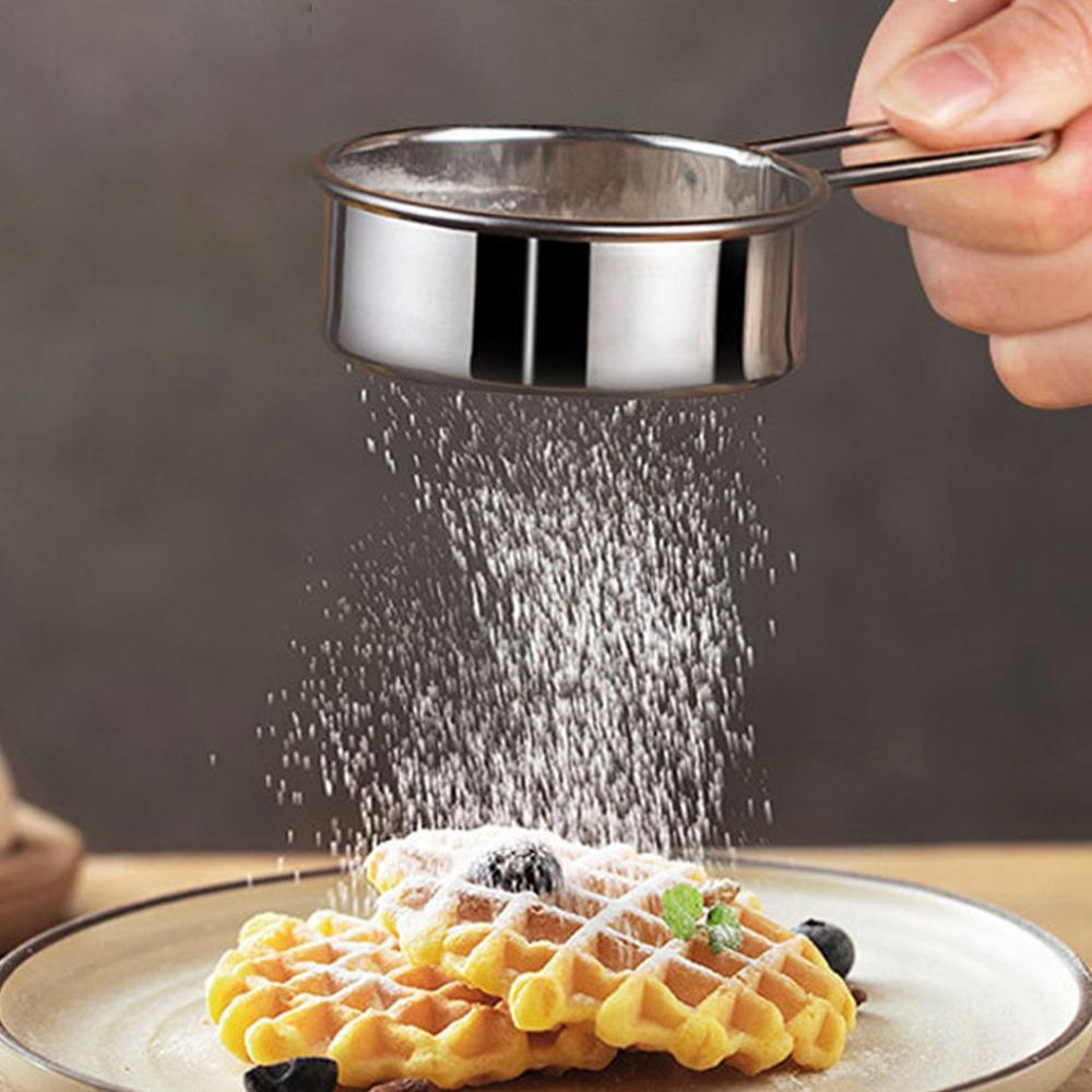 Lightweight Mesh Round Sifter 304 Stainless Steel Food Strainer Cheesecake Pizza Bread