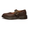 Dr. Martens Originals Confortáveis Simples Salto Grosso Mary Jane Sapatos Femininos Marrom 42391200