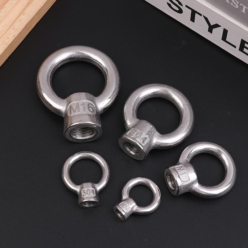 304 Stainless Steel Japanese Eye Nuts M6 M8 M10 M12 M16 Lifting Rings Marine-Grade Hardware Rigging Hoisting Industrial