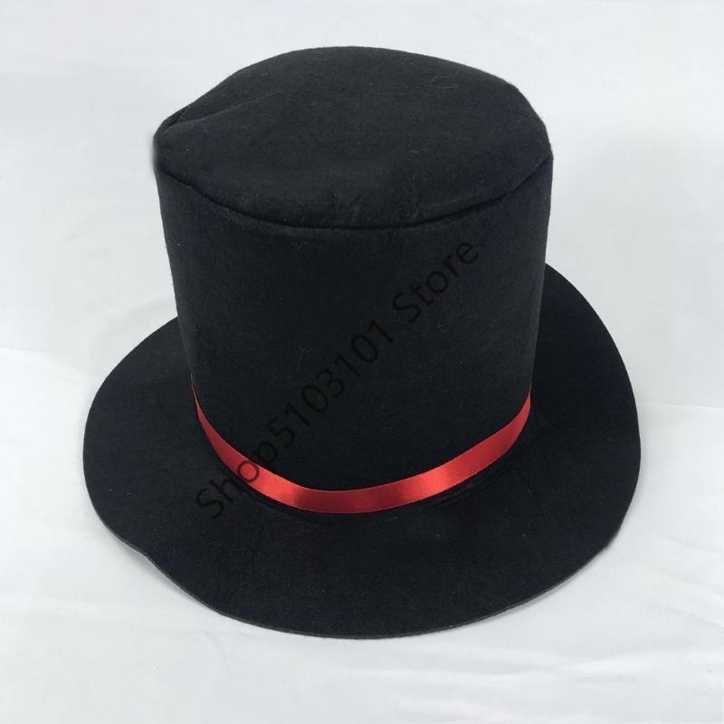 X6HE Chapeau Haut de Forme Noir Magicien Chapeau Porté Chapeau Chapeau Melon Chapeau Haut de Forme
