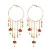 Accessories Mori Style Mushroom Leaf Earrings, Exaggerated Large Earrings, Cherry Pendant, Fringed Earrings.