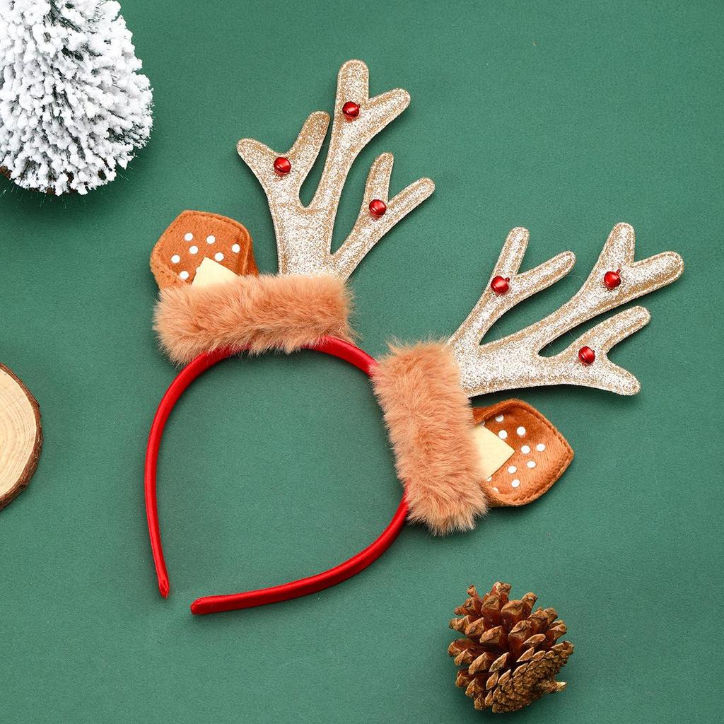 Karácsonyi fejpánt Xmas Elk Horn Bell flitter Karácsonyi hajpánt Boldog Új Évet Fotók Kellékek Boldog karácsonyt dekorációs ajándékok gyerekeknek